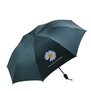 Pas cher personnaliser manuel voyage personnalisé impression logo petite marguerite ombre portable soleil femmes pliable 3 fois parapluies pour la pluie - Product Image 1
