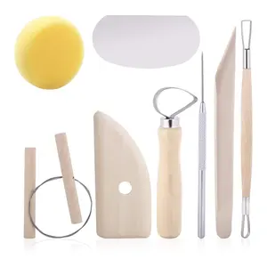 8 Stück Keramik Keramik Werkzeuge, Holz Ton Carving Sculpting Modellierung werkzeuge Keramik Sculpting Tools Kit