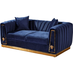 モダンなロイヤルリビングルームソファセットステンレススチールフレーム家具ベルベット房状断面ソファリビングルーム家具 - Product Image 5