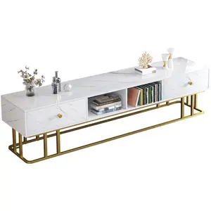 Tv Stand Kast Tv Unit Houten Tv Bank Modern Opbergkast Met 2 Lades Planken Voor Woonkamer