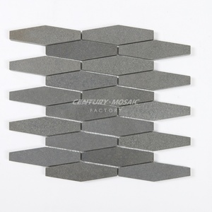Gạch Lát Sàn Khảm Đá Cẩm Thạch Hình Lục Giác Hình Lục Giác Chevron Màu Đen <span class=keywords><strong>Andesite</strong></span> Centurymosaic - Product Image 4