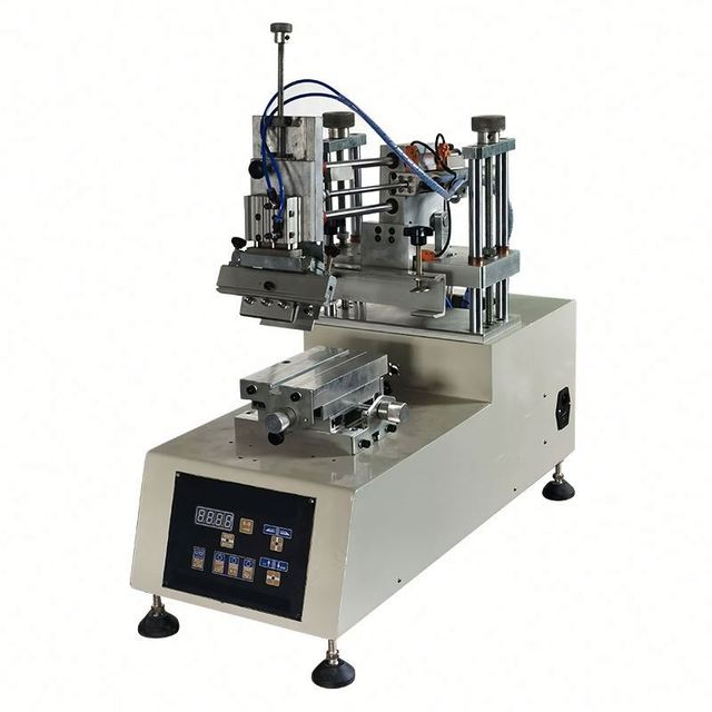 Small Table Top Flat Silk Screen Printing Machine Flatbed Screen Printer Oblique Arm Screen Printing Machine Logo Printing