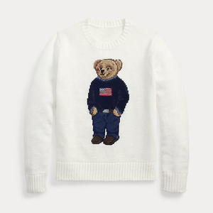 Suéter Premium 100% Algodón con Diseño de Oso para <span class=keywords><strong>Mujer</strong></span>, Tejido Grueso 7GG, Estilo Retro Jacquard, Lujo Discreto, Estilo Old Money - Product Image 4