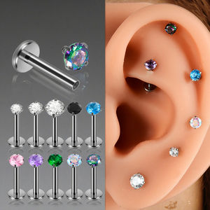 G23 टाइटेनियम क्लैव स्टड रंगीन cz zircon Labt कान लोब हेलिक्स ट्रेटस कार्टिलेज लिप पीरलिंग बॉडी क्लासिक शादी महान उपहार - Product Image 5