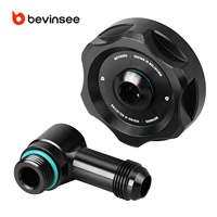 BEVINSEE Adaptateur de bouchon de remplissage d'huile 2-en-1 en aluminium M54 M52TU N52 N54 N55 pour BMW E90 E91 E92 E93 2006-2013