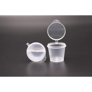Space-Saving Clear 26ml PP Mini Condiment Pot with Snap-on Lid for Takeout & Catering Sauce Service - Product Image 4