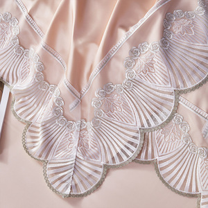 Sang Trọng 140S Satin Bộ Đồ Giường Đặt Hoa Mô Hình 8Pcs Cao cấp Vải Với Phong Cách Courtly Lụa-Giống Như Ga Trải Giường Tấm Ga Trải Giường Vỏ Gối - Product Image 5