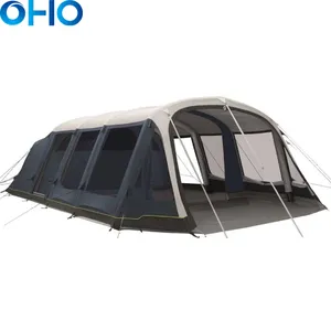 OHO 6 People 3 Bedrooms Custom Air Tunnel Tent Large Outdoor Inflatable Tent for Family Camping