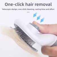 Brosse auto-nettoyante en ABS pour animaux de compagnie – L'outil indispensable pour chats et chiens – Élimination des poils morts en un clic – Douce pour le pelage