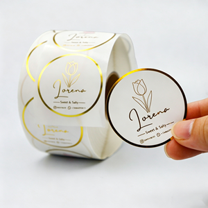Customised roll-fed baked goods seal <b>labels</b>: waterproof vinyl foil food stickers suitable for dessert and cake <b>packaging</b> <b>labels</b> - Product Image 1