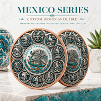 Pièce de monnaie en cuivre pur 999 de 1 oz et 5 oz, motif Ange de l'Indépendance, haute relief, couleur UV, finition proof-like, cadeau pour les amateurs de l'histoire et de la culture mexicaine