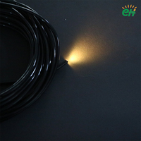 Câble à fibres optiques souple à extrémité lumineuse avec gaine en PVC noir de 4 mm/4,5 mm, 100 m/rouleau, pour équipement d'effet ciel étoilé de piscine, guide de lumière
