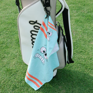 Juego de Regalo de Golf de 2 Piezas, Toalla de Golf con Clip, Diseño de Emojis Azules, Toalla de Golf Personalizada - Product Image 4