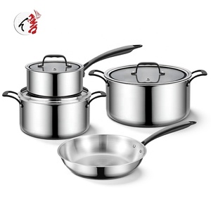 Customization Classic Triply Stainless Steel 7-Piece <b>Cookware</b> <b>Set</b> <b>Induction</b> Compatible Non-Stick Oven Safe Eco-Friendly - Product Image 1