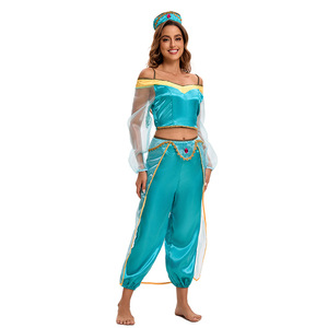 Disfraz de Princesa Jasmine, Disfraz de <span class=keywords><strong>Aladdin</strong></span>, Disfraz de Halloween, Disfraz Indio Femenino, Traje de Bailarina Regional, Cosplay de <span class=keywords><strong>Anime</strong></span> y Cuentos de Hadas - Product Image 5