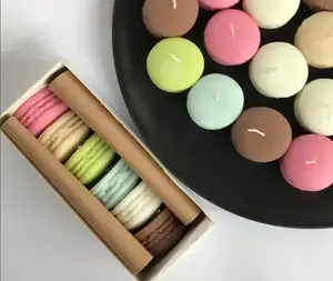 Fragrance Food Shape Candle Custom Home Decoration Colorful Handmade Macaron Dessert Shaped Scented Candles