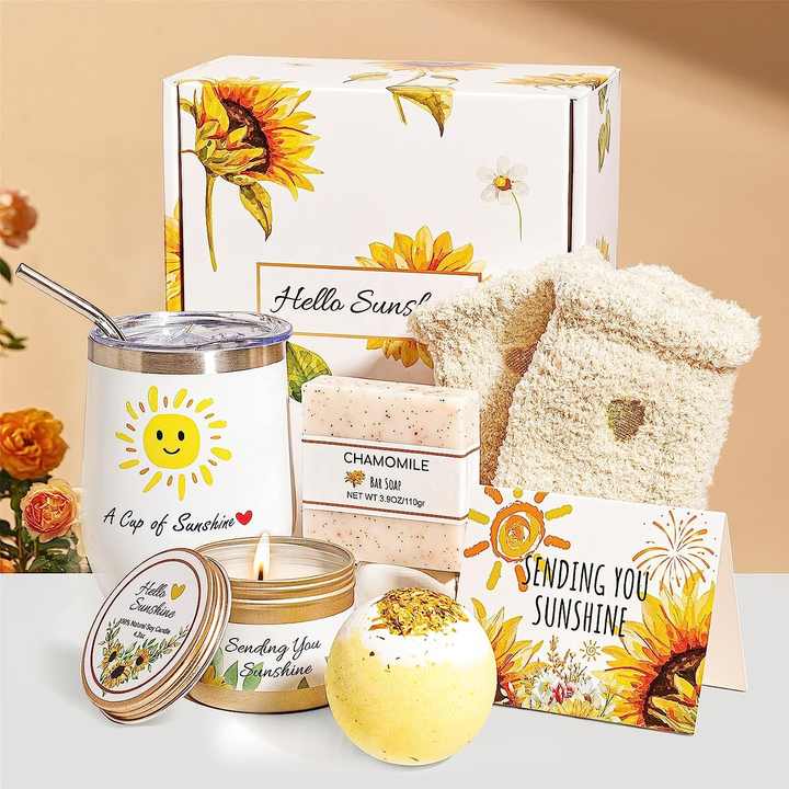 Sunshine Unique Self Care Gifts Get Well Soon Gifts Basket Christmas