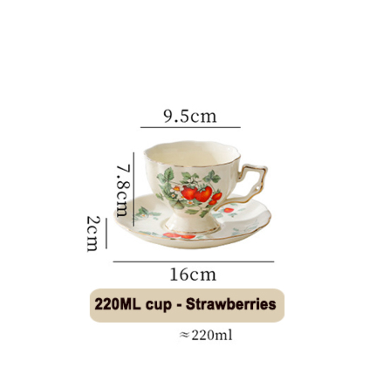 white 220ML cup - Strawberries