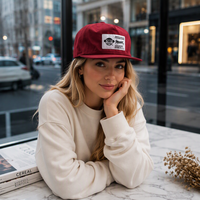 Casquette de course Oxford personnalisée pas chère, imperméable, en nylon, non structurée, à 5 panneaux, avec broderie à la main motif points et fruits, fermeture snapback
