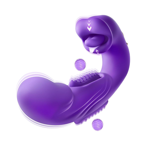 Dildo vibratore 4-in-1 rosa giocattolo del sesso spinta per le donne 5 leccare il clitoride 7 modalità di sbattitura <span class=keywords><strong>Clit</strong></span> ventosa lingua G-Spot stimolatore - Product Image 1