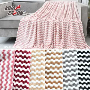 Kingcason China Factory Two Sides Brushed 100%Polyester Cationic Jacquard Flannel Fleece Fabric For Blanket Bedding Pajamas Toys