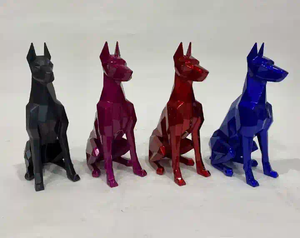 Estatua de acero inoxidable Esculturas poligonales <span class=keywords><strong>Doberman</strong></span> Pitbull Gorilla Shepherd Gamedog Cat Panther - Product Image 5