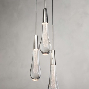 Modern American Simples e High-end Pendurado Luz Sala de Jantar Sala de estar Decoração Home Clear Glass Raindrop Pendant <span class=keywords><strong>Light</strong></span> - Product Image 4
