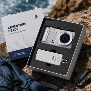 Waterproof Action <b>Camera</b> & Diving Phone Case Set White Plastic Modern Design For Outdoor Use - Product Image 2