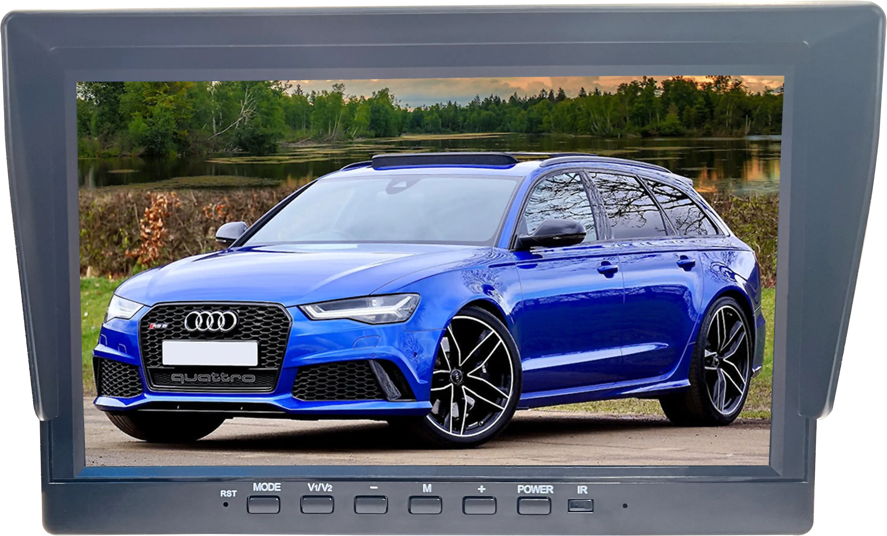 Monitor de câmera reversa de estacionamento lateral com suporte para sistema quad-view HD de 7 polegadas 4CH 1080P ou 720P para carros, caminhões e veículos