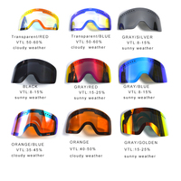 Vente en gros de lunettes de ski personnalisées de nouvelle conception, anti-impact, UV400, anti-buée, avec lentille magnétique pour les sports et les activités de plein air