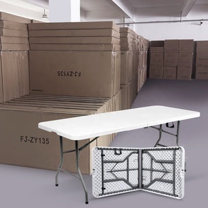 Kapalı açık çok amaçlı kullanım için hafif taşınabilir polietilen kare katlanır masa alanı tasarrufu tasarımı - Product Image 3