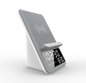 2024ชาร์จไร้สายแบบ4 in 1พร้อมลำโพงบลูทูธที่วางโทรศัพท์นาฬิกาปลุกลำโพงเพลงพร้อมไมค์ไร้สาย - Product Image 1