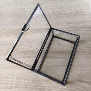 Boîte à bijoux en <span class=keywords><strong>verre</strong></span> artisanal de haute qualité, personnalisable, grande, rectangulaire, en métal doré, boîte en <span class=keywords><strong>verre</strong></span> artisanal pour le rangement - Product Image 5