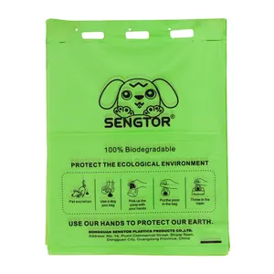 Personnalisé écologique imprimé compostable chien ordures dogy sac de merde biodégradable déchets sac de caca pour chien avec distributeur