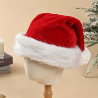 Flauschige Weihnachtsmütze aus dickem Samt für Erwachsene, kurze & lange Versionen für Weihnachts-Cosplay, Party-Kostüm, Heimdekoration, Feiertagsgeschenk