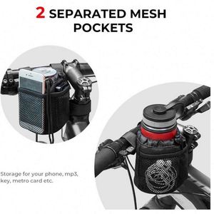 Échantillon Gratuit : Support de Bouteille d'Eau pour Vélo à 4 Sangles avec Boucle de Serrage, Porte-Gobelet de Guidon de Vélo avec Filet - Product Image 2