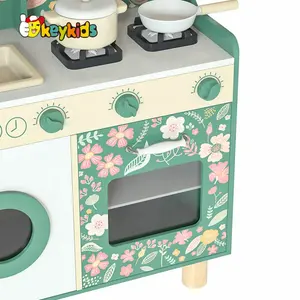 Экологически чистая кухня для детей дошкольного возраста, деревянная Игровая кухня с магнитной доской W10C790