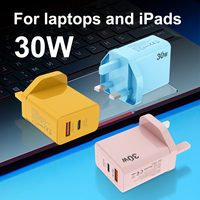 Cargador Rápido Dual USB-C 30W PD QC3.0 con Protección OTP/OVP para Dispositivos Electrónicos - Enchufe Universal EU/UK/AU