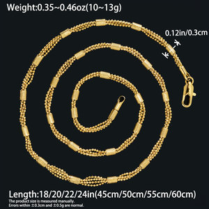 fine golden segmented <b>rope</b> bead tube same design various size layered lightweight wholesale fashion jewelry necklace - Product Image 6