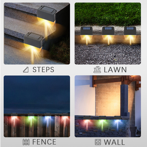 Lampe <span class=keywords><strong>solaire</strong></span> d'extérieur à LED pour escalier, 270 degrés, 300LM, IP64, étanche, rechargeable, pour balcon, terrasse, cour, montage mural - Product Image 6