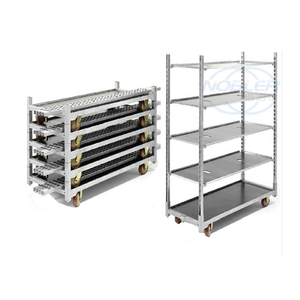 Wooden Foldable Mesh <strong>Garden</strong> <strong>Cart</strong> with Four-Wheel OEM Customizable Shipping for Plant Nursery Flower Display Greenhouse - Product Image 6