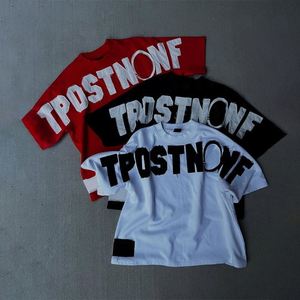 Y2k 100% T-shirt en coton personnalisé T-shirts en coton personnalisés 250 Gsm broderie Patch Designer Mens Tshirt Oversize - Product Image 1