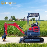 Mini-excavatrice sur chenilles personnalisable 1,8 T, double pompe hydraulique, moteur et boîte de vitesses haute efficacité, puissance 10,2 kW, capacité de montée 30°