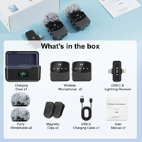 Micrófono Lavalier Inalámbrico Mini, Micrófono de Solapa Inalámbrico para iPhone/Android/Tabletas, Mini Micrófono Magnético con Estuche de Carga