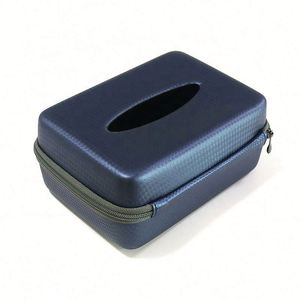Caja de pañuelos impermeable con cierre de cremallera, de cuero EVA, lona, nailon y PU, estuche a prueba de golpes para coche, hogar, hotel y camping - Product Image 1