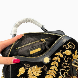 Sacs de soirée en velours vintage de luxe pour femmes, nouvelle conception de haute qualité, élégant, avec des perles brillantes, sac à main de fête tendance - Product Image 2
