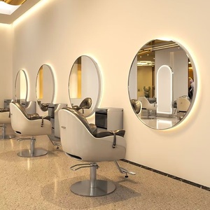 K Round Mirror with <b>Light</b> up Salon Beauty Mirror Gold Frame Mirror with Led - Product Image 4
