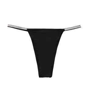 String sexy de style européen et américain pour femmes, t-shirt à fines bretelles taille basse, couleur unie, simple, respirant, sous-vêtements sans couture - Product Image 5