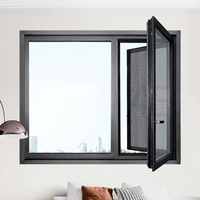 Fenêtre à battant moderne en alliage d'aluminium à rupture de pont thermique, double vitrage trempé, insonorisée, résistante aux impacts d'ouragan, idéale pour salle de bain