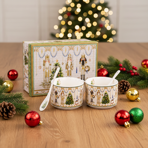 Tazza <span class=keywords><strong>da</strong></span> Caffè in Ceramica Smaltata Creativa ed Ecologica con Design Schiaccianoci, Confezione Regalo per Natale, Artigianato in Porcellana Fatta a Mano - Product Image 1